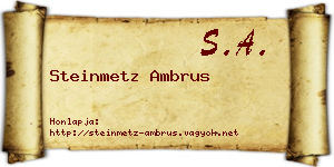 Steinmetz Ambrus névjegykártya